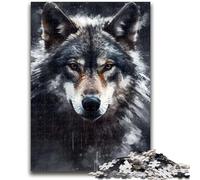 Puzzles for Adults 1000 Pieces Charcoal Wolf Portrait for Educational Game Challenge Toy for Is Ideal As A Gift for The Whole Family 38x26cm