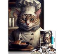 Puzzles for Adults 1000 Pieces Chef Cat 1000 Piece Jigsaw,Educational Stress Relief Toy Gifts for Friends And Family (size 75x50cm)