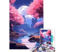 Puzzles for Adults 1000 Pieces Cherry Blossom Japan Art Learning Educational Toys Brain Teaser Game for The Whole for Women Men (Size 50x75cm)