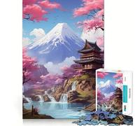 Puzzles for Adults 1000 Pieces Cherry Blossom Japan Premium Cut Play Smart Brain Toy Idle Fun Time Xmas Art Gift (38x52cm)