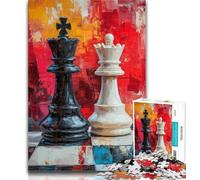 Puzzles for Adults 1000 Pieces Chess Oil Painting Adult Puzzles,Educational Games Home Decoration Suitable for Desktop Decoration 50x75cm