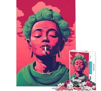 Puzzles for Adults 1000 Pieces Chilling Smoking Buddha Learning Educational Toys Brain Teaser Game for The Whole for Women Men (Size 38x52cm)