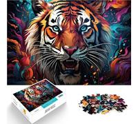 puzzles for adults 1000 pieces Color fantasy tiger Toys Educational Games Stress Relieving 26x38cm deal as gifts for the whole family
