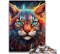 Puzzles for Adults 1000 Pieces Colorful Art Lynx 1000 Piece Puzzle,Educational Games Home Decoration Suitable for Desktop Decoration (50x75cm)
