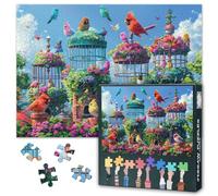 Puzzles for Adults 1000 Pieces - colorful Birds Perched on Flower-Adorned Cages Jigsaw Puzzle, Happy & Relaxing Puzzle 1000 Pieces with Premium Artwork for Home Decor Gifts 70 * 50cm