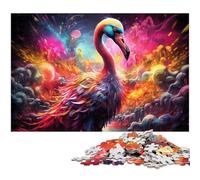 Puzzles for Adults 1000 Pieces Colorful Flamingo Jigsaw Puzzle A Work of Art for And Teenager Age 14 Years Up 1000 PCS(75x50cm)