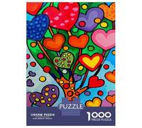 Puzzles for Adults 1000 Pieces Colorful Heart Tree Art Print Adult Jigsaw Puzzle Hands-on Game Staycation Kill Time Challenging Game Gifts 52x38cm/1000pcs
