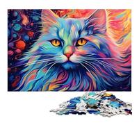 Puzzles for Adults 1000 Pieces Colorful Persian Cat Precision Cut Jigsaw Puzzle Is Ideal As Gifts for The Whole Family 1000pcs(38x26cm)