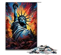 Puzzles for Adults 1000 Pieces Colorful Psychedelia of The Statue of Liberty Impossible Puzzle Family Game Stress Reliever Difficult Challenge 1000 PCS(75x50cm)