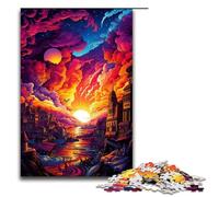 Puzzles for Adults 1000 Pieces Colorful Psychedelic Landscape Art Impossible Puzzle Family Game Stress Reliever Difficult Challenge 1000 PCS(75x50cm)