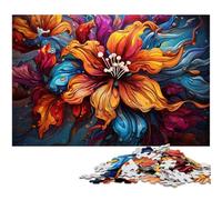 Puzzles for Adults 1000 Pieces Colorful Psychedelic Orchids Precision Cut Jigsaw Puzzle Is Ideal As Gifts for The Whole Family 1000pcs(75x50cm)