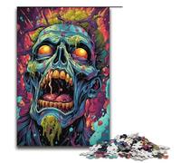 Puzzles for Adults 1000 Pieces Colorful Psychedelic Painting of Zombies Impossible Puzzle Family Game Stress Reliever Difficult Challenge 1000 PCS(38x26cm)