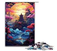 Puzzles for Adults 1000 Pieces Colorful Psychedelic Retro Asian Landscape Impossible Puzzle Family Game Stress Reliever Difficult Challenge 1000 PCS(75x50cm)