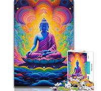 Puzzles for Adults 1000 Pieces Colourful Graffiti Buddha 1000 Pieces for Teenagers,Stress Reliever Staycation Kill Time Parent-child Interaction 75x50cm