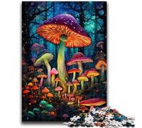 Puzzles for Adults 1000 Pieces Colourful Mushroom Art Stress Reliever Difficult Challenge Unique Home Decor And Gifts 26x38cm