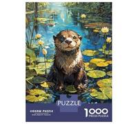Puzzles for Adults 1000 Pieces Contentment in The Lilies Jigsaw Puzzle Brain Teaser Game But Fun And Humorous Christmas Birthday Gifts 52x38cm/1000pcs
