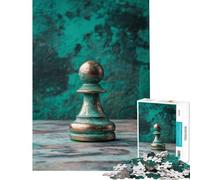 Puzzles for Adults 1000 Pieces Copper Chess Pawn Impossible Game for Educational Game Challenge Toy Gifts Birthday Improve Memory (Size 75x50cm)