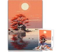 Puzzles for Adults 1000 Pieces Cottage Core Sunset Brainteaser Family Games Staycation Kill Time Gifts Ideas Size 50x75cm