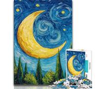 Puzzles for Adults 1000 Pieces Crescent Moon in The Night Sky 1000 Pieces for Teenagers,Brain Intelligence Challenge Addictive Toys for Home Decoration 38x26cm
