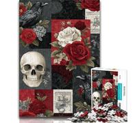 Puzzles for Adults 1000 Pieces Crow Skeleton 1000 Pieces for Teenagers,Brain Intelligence Challenge Addictive Toys for Home Decoration 38x26cm