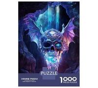Puzzles for Adults 1000 Pieces Crystal Bat Skull Puzzles for Adults Brain Teaser Game Home Decoration Fun Activities at Home 38x26cm/1000pcs