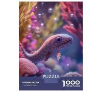 Puzzles for Adults 1000 Pieces Curious Baby Eel Fish in Coral Reef Puzzles for Adults Brain Teaser Game Home Decoration Fun Activities at Home 52x38cm/1000pcs