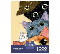 Puzzles for Adults 1000 Pieces Cute Cats Peeking Over Edge Jigsaw for Adults Brain Teaser Game Analysis And Logic Fun Activities at Home 52x38cm/1000pcs