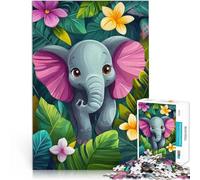puzzles for adults 1000 pieces Cute Elephant in Jungle Lernspiele Heimdekoration Geburtstagsgeschenk, Geschenke, Wandkunst38x26cm