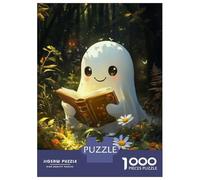 Puzzles for Adults 1000 Pieces Cute Ghost Reading Jigsaws for Adults Brain Teaser Game Analysis And Logic Unique Birthday And Xmas Gifts 70x50cm/1000pcs