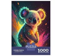 Puzzles for Adults 1000 Pieces Cute Koala with Colorful Splashes Jigsaws for Adults Brain Teaser Game Pattern Assembly Challenging Game Gifts 38x26cm/1000pcs