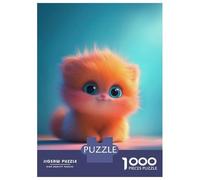 Puzzles for Adults 1000 Pieces Cute Orange Kitten Adult Jigsaw Puzzle Hands-on Game Staycation Kill Time Challenging Game Gifts 52x38cm/1000pcs