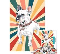 Puzzles for Adults 1000 Pieces Cute Pug Dog s s Retro for Educational Game Challenge Toy Practical Game Pattern Assembly Gifts Birthday (Size 50x75cm)