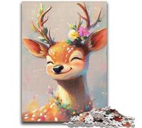 Puzzles for Adults 1000 Pieces Cute Sika Deer Puzzles for Teenagers,Fun Present & Activity for Home,Toy for Rainy Days (75x50cm)