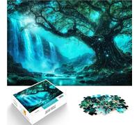 puzzles for adults 1000 pieces Cyan Magic Forest Made of wood Suitable for people aged 14 and above Vacation at home: killing time Challenging Game Gifts。size:50x75cm/19.68x29.52inch