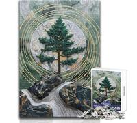 Puzzles for Adults 1000 Pieces D Green Tree And Marble Moon Toy Intellectual Game Presents for Women Gift Birthday Size 50x75cm