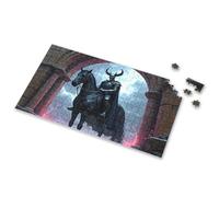 Puzzles For Adults 1000 Pieces Dark Knight On Black Horse Amidst Stormy Sky Picture Puzzle Puzzle Easter Gifts For Toddlers(500PCS)