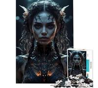 Puzzles for Adults 1000 Pieces Dark Mystery Evil Woman Learning Educational Toys Brain Teaser Game for The Whole for Women Men (Size 50x75cm)