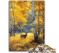 Puzzles for Adults 1000 Pieces Deer in Autumn Forest 1000 Piece Jigsaw,Staycation Kill Time with Fully Interlocking Randomly Shaped Pieces (50x75cm)