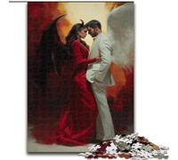 Puzzles for Adults 1000 Pieces Demons And Angels, Challenging Game And Family Play with Fully Interlocking Randomly Shaped Pieces (Size 50x75cm)