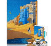 Puzzles for Adults 1000 Pieces Desert City Puzzles for Teenagers,Stress Reliever Staycation Kill Time Enhance Love between Couples 75x50cm