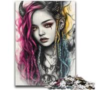 Puzzles for Adults 1000 Pieces Devil Girl for Educational Game Challenge Toy for Is Ideal As A Gift for The Whole Family 50x75cm