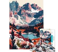 Puzzles for Adults 1000 Pieces Dolomites Mountain Lake Landscape Italy Brain Intelligence Challenge Addictive Toys Practical Game Difficult Hard Gifts Birthday (size 50x75cm)