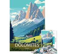 Puzzles for Adults 1000 Pieces Dolomites Mountain Landscape Learning Educational Toys Brain Teaser Game for The Whole for Women Men (Size 38x26cm)