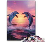 Puzzles for Adults 1000 Pieces Dolphin Couple Puzzles for Teenagers,Stress Reliever Staycation Kill Time Enhance Love between Couples (50x75cm)