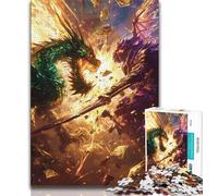 Puzzles for Adults 1000 Pieces Dragon And Warrior Adult Jigsaw,Educational Games Wall Decoration Unique Birthday And Xmas Gifts 75x50cm