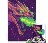 Puzzles for Adults 1000 Pieces Dragon Poison Breath, Educational Toy, Pattern Assembly, Artists Collection, Fine Art 38x52cm