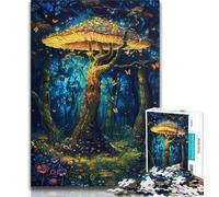 Puzzles for Adults 1000 Pieces Dream Mushroom Tree 1000 Piece Jigsaw,Challenging Family Activity Games DIY Toy for Home Wall Decor Gifts 38x26cm