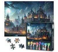 Puzzles for Adults 1000 Pieces Dreamy Castle Puzzles Dark Night Castle 1000 Piece Puzzle Family Challenge Game Suitable for Game Nights Finished Puzzle Size: 70x50cm