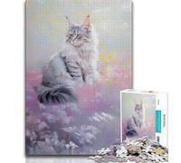 Puzzles for Adults 1000 Pieces Dreamy Maine Coon 1000 Piece Jigsaw,Challenging Family Activity Games DIY Toy for Home Wall Decor Gifts 38x26cm