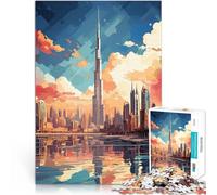 puzzles for adults 1000 pieces DUBAI Oil Painting Stressabbau Staycation Zeit totschlagen Wohnkunstdekor75x50cm